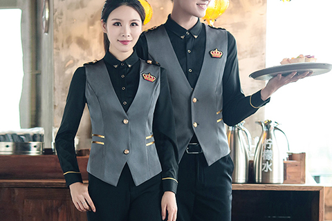西餐厅服务员工作服秋冬新款酒吧KTV工装制服马甲夜场女餐饮工衣