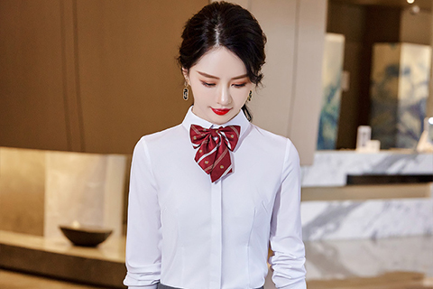 款职业衬衫长袖女可绣logo男女同款ol气质工作服正装套装白衬衣
