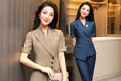 西装外套女百搭2022夏季新款短袖职业装酒店经理工作服西服女套装